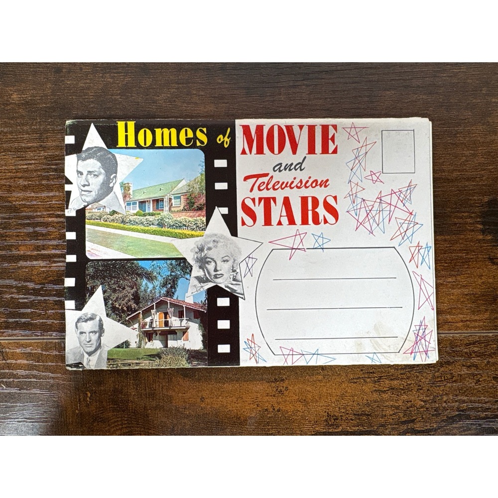 Vintage Homes of Movie and‎ Television Stars Postcard Booklet Marilyn Monroe MCM